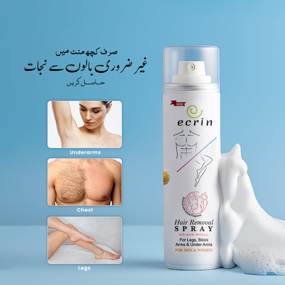 New Ecrin Hair Removal Foaming Spray 200ml | Fast Hair Removal for Men & Women
