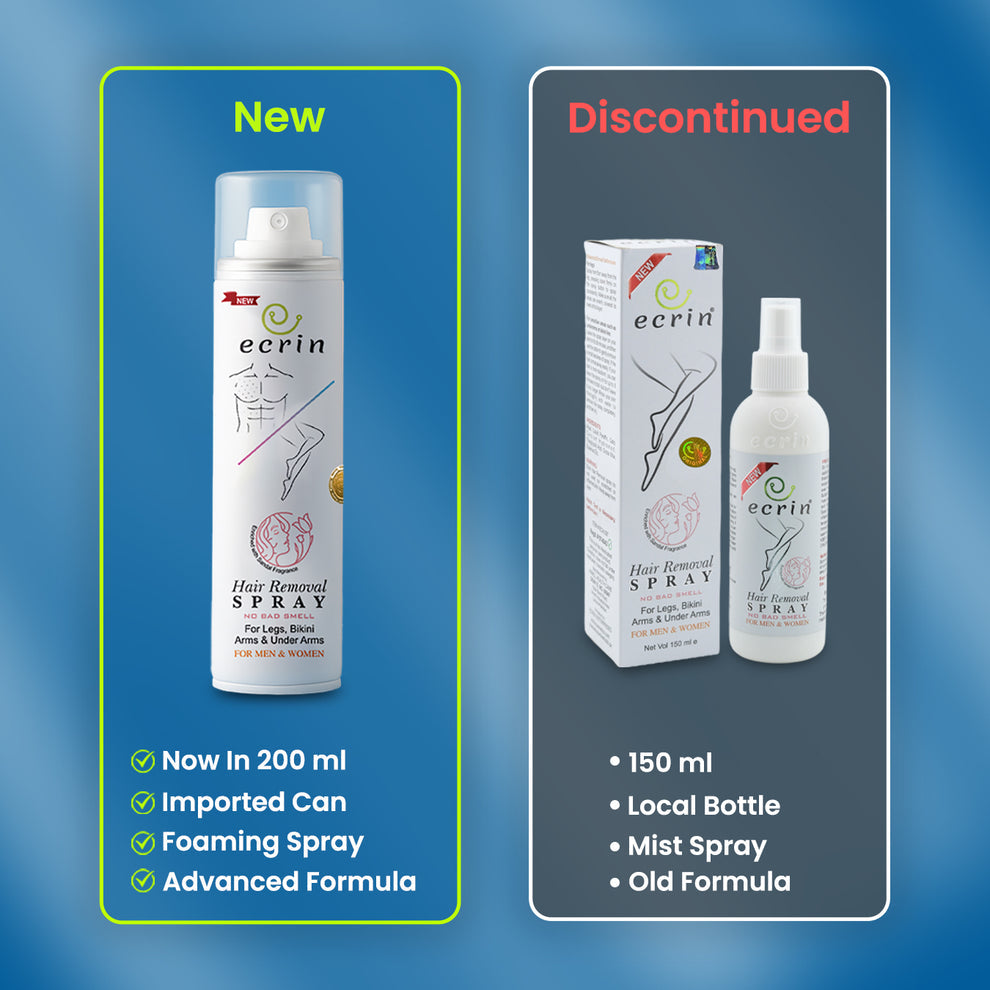 New Ecrin Hair Removal Foaming Spray 200ml | Fast Hair Removal for Men & Women