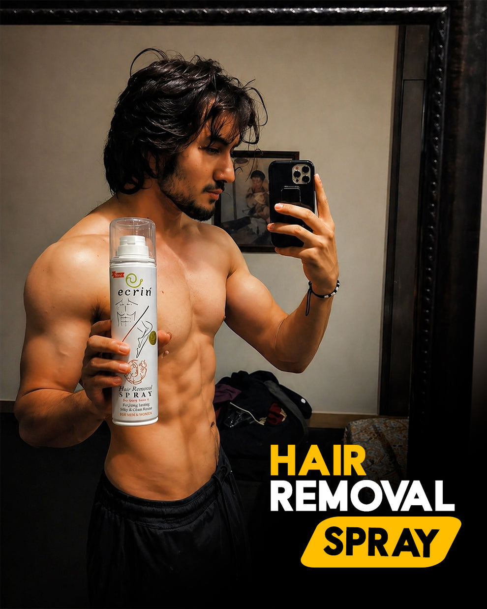 New Ecrin Hair Removal Foaming Spray 200ml | Fast Hair Removal for Men & Women